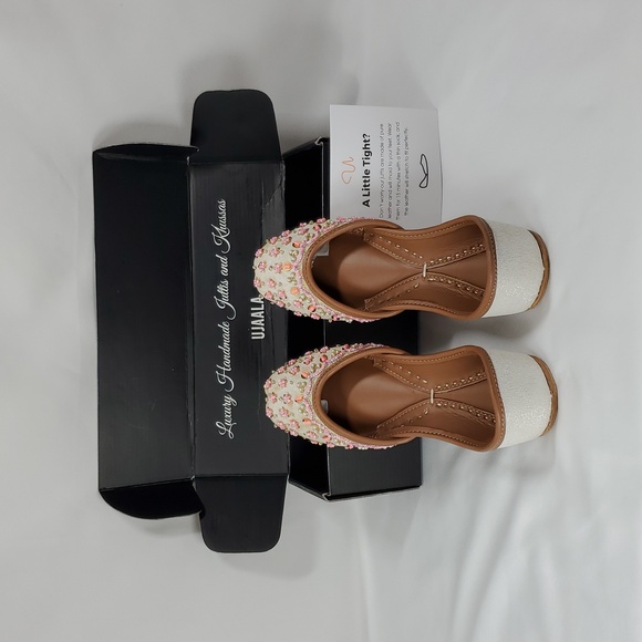 Women's Slip On Traditional Handmade Khussa Bridal Mojari Punjabi Jutti Ballet - Picture 5 of 16